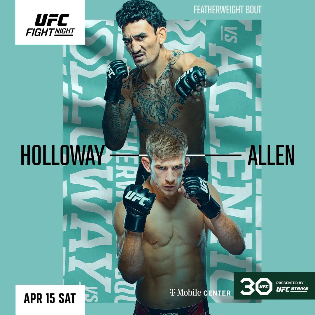 ufcontnt's tweet photo. Well this bangs 😮‍💨

Your official poster for #UFCKansasCity has landed 🔥

Max Holloway 🆚 Arnold Allen... we CANNOT wait 😍 https://t.co/ClD4cmTKlD