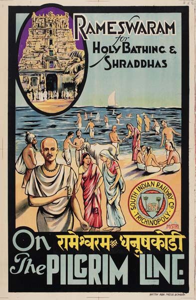 Anuraag_Shukla's tweet photo. Advertisement for the railways in Colonial India

In the 1930s, "pilgrimage" was a prominent theme in railway advertisements. https://t.co/nFT2bq3rys