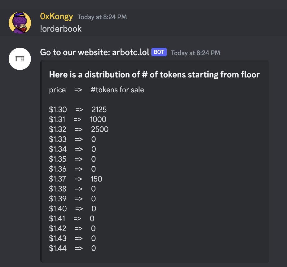 !orderbook but what orderbook?!

sorry guys, too many buyers on <a href="/arbotcdesk/">$ARB OTC Desk at https://arbotc.lol/</a> 

everything just gets snapped up. The demand for $ARB is just so strong. <a href="/arbitrum/">Arbitrum</a> you have created a monster! 🐯

discord.gg/MzTGgMryb9