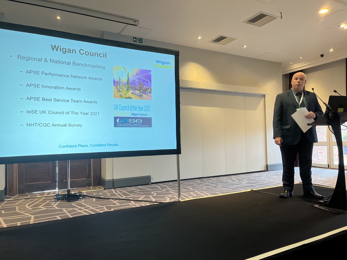 Next up speaking all things communications and Wigans success in Highways, Street Lighting and Winter Resilience ⁦<a href="/WiganCouncil/">Wigan Council</a>⁩ its John Williams sharing expertise #Colloboration