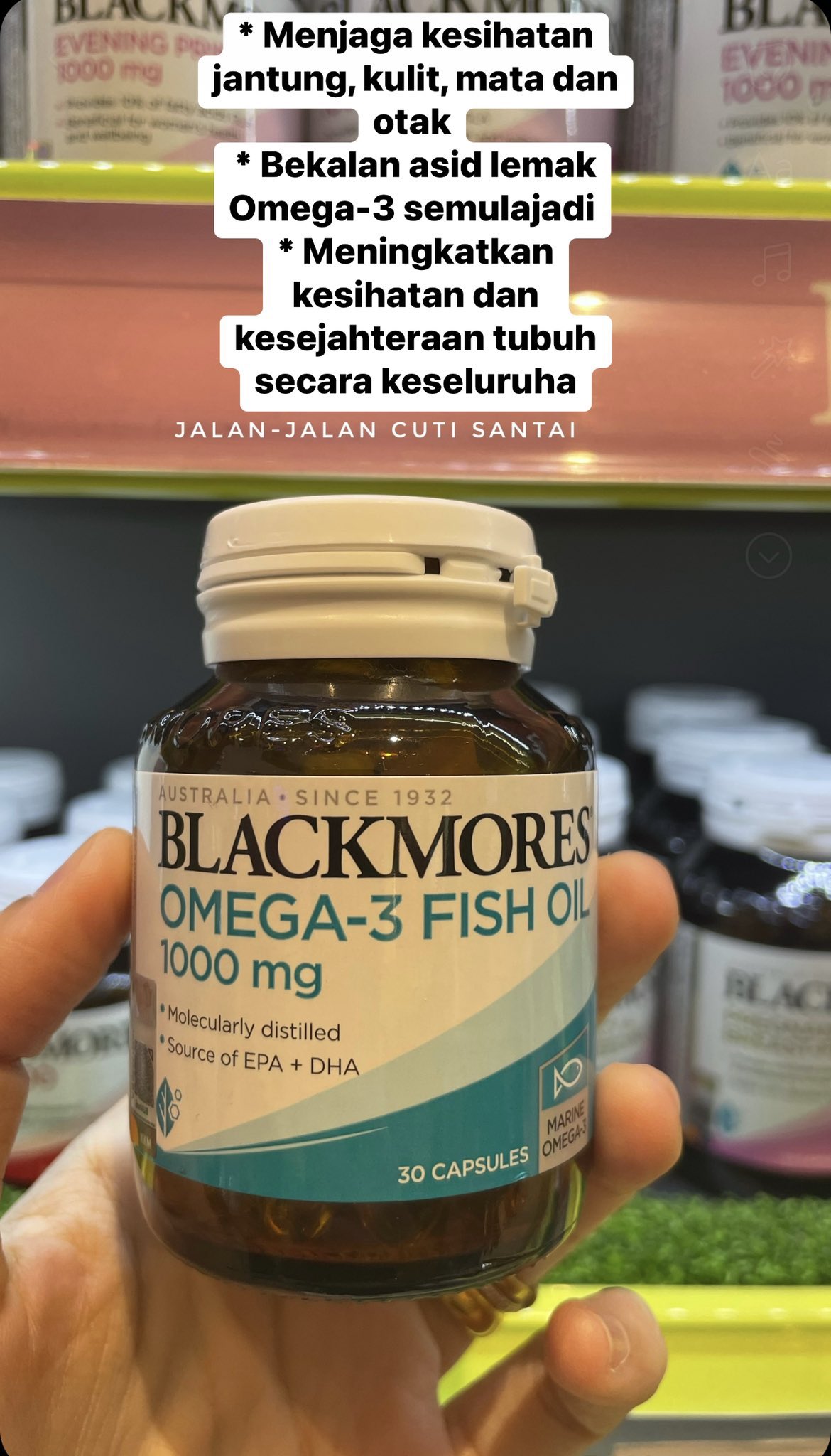 FoodPornMalaysia on X 1 Blackmores Omega 3 Fish Oil Kebaikan Manfaat Kebaikan Blackmores Omega 3 Fish Oil 1000mg termasuk Menjaga kesihatan jantung kulit mata dan otak Bekalan asid lemak Omega 3 semul...