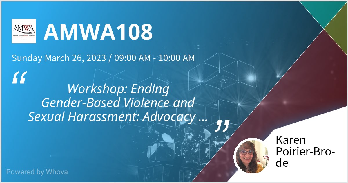 I am speaking at AMWA108. Please check out my talk if you're attending the event!  - via #Whova event app
