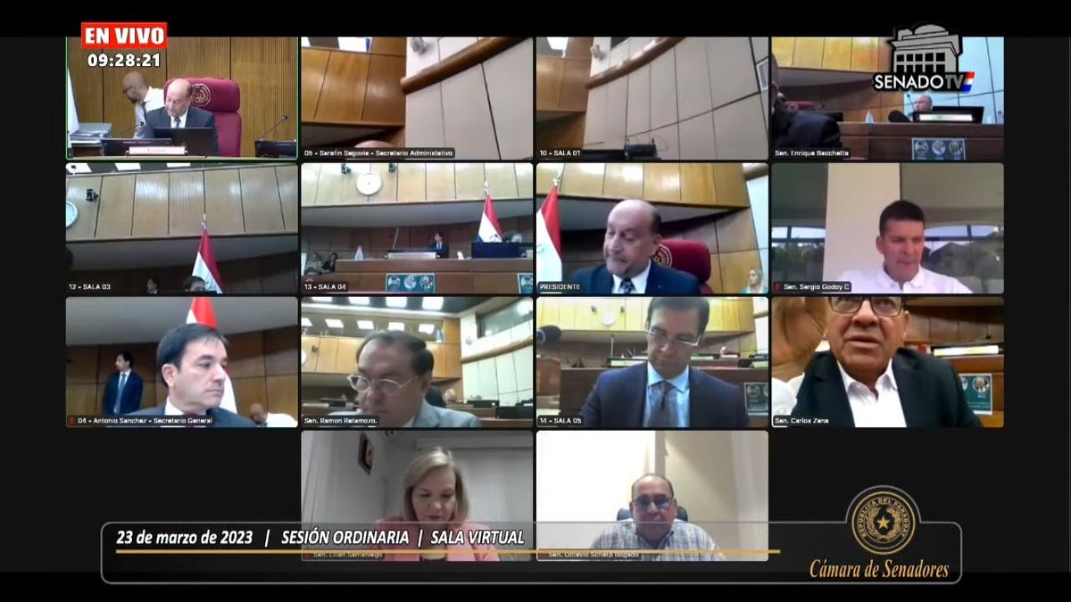 SenadoresPy's tweet photo. Inicia la sesión ordinaria de la Cámara Alta, presidida por su titular, el senador @cachitosalomon, asisten 25 senadores que analizarán 18 puntos contemplados en el orden del día.

#SenadoPy https://t.co/L7KPCGqpcZ