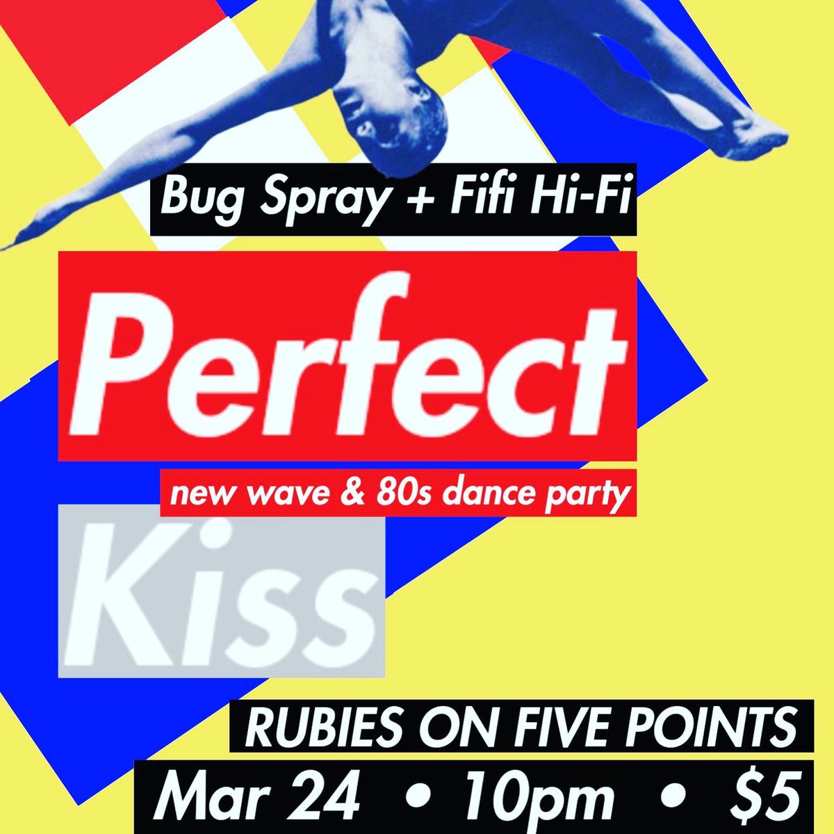 superchunk's tweet photo. FRIDAY NIGHT #DURHAM
#80s Dance Party Perfect Kiss
Me & #DJFifiHiFi playing the records at Rubie’s On Five Points 10 PM https://t.co/rsVnbx5YPL