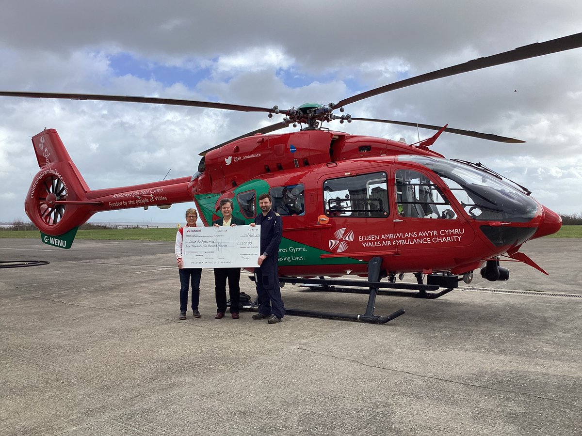 morgsycat's tweet photo. Club Captain Jayne presenting  cheque for £1200 to Wales Air Ambulance. Thank you to all you supported. they need to raise over £11million to operate this year. https://t.co/EfSijcymXy