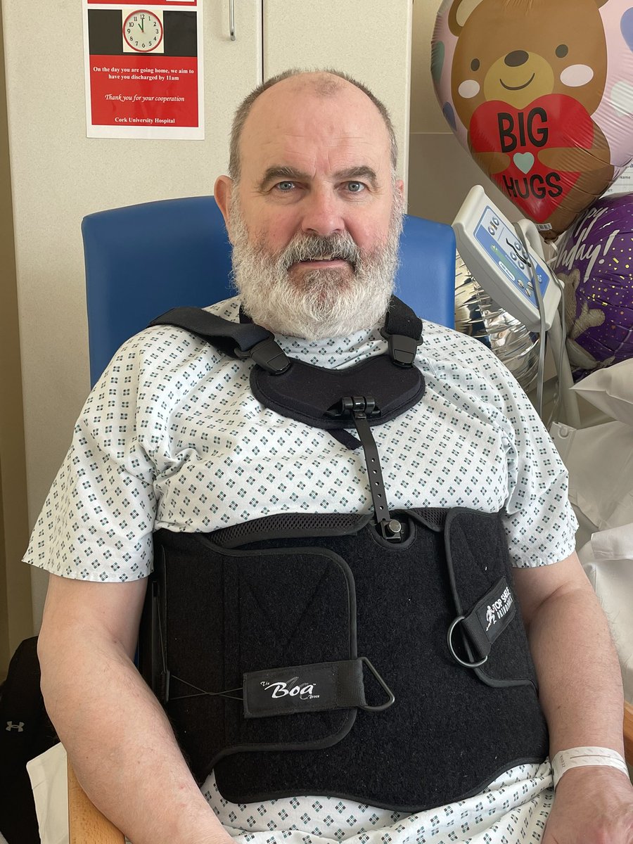 PaulaOCal's tweet photo. It’s a good day @GarethOCal is able to sit outside of his bed 🙌🏻 #mylove @CUH_Cork ❤️ https://t.co/rClWWdNkwg