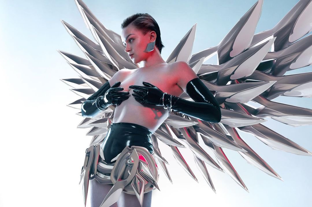 #digitalfashion (literally) gives you wings 🦋 Take your socials to the new heights with our digital looks that could never exist in the physical realm 🔥 The one and only @VIKTORIAMODESTA is wearing Nik Gundersen Mechania wings and skirt available on @dressxcom Shop the…