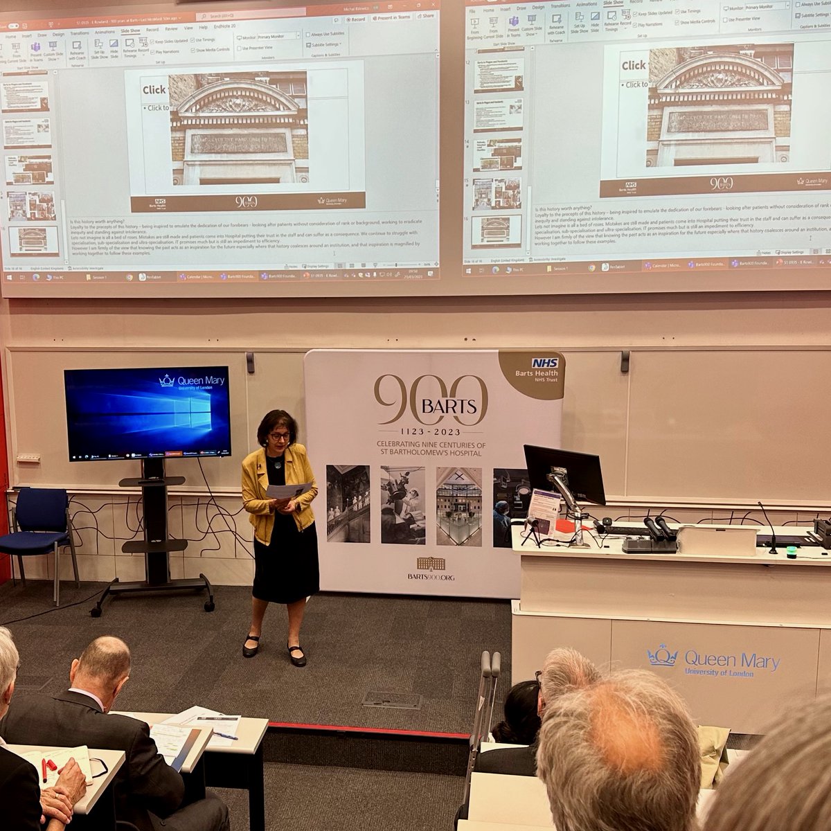 Happy 900th birthday @BartsHospital you don't look a day over 899! Marta joining in on the #Barts900 celebrations today, congratulating our august institution for 900 years of Transforming Healthcare barts900.org/barts900-found…