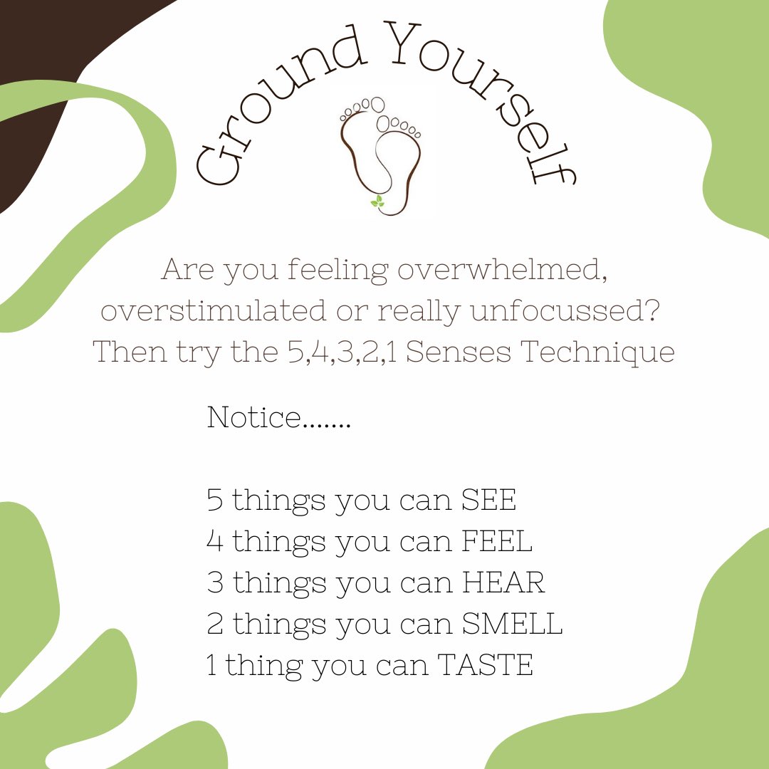 Simple, free and effective ways to regulate 💚
.
.
.
.
.
.
.
.
.
.
#takefive #fivesenses #see #hear #feel #smell #taste #grounding #groundingtechniques #barefootwellbeingandparentcoaching #wellbeing #mentalhealth #reset #respond #regulate #selfregulation