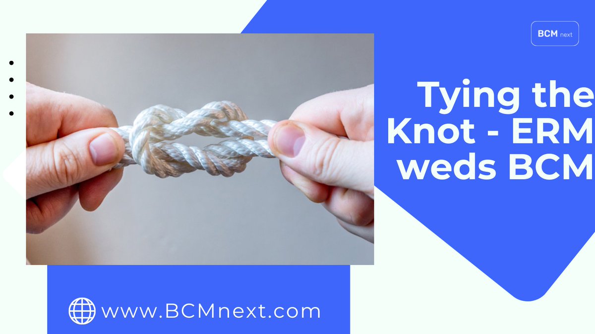 BCM_next's tweet image. Why is there a need to integrate Enterprise Risk Management (ERM) with Business Continuity Management (BCM)? Learn how the integration of both leads is the only possible road to effective organizational resilience. 
bcmnext.com/ourbanter/thek… 
.
#riskmanagement #bcmnext