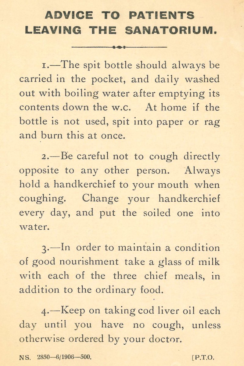LSHTMarchives's tweet photo. Today is #WorldTBDay, here's a card of advice for tuberculosis patients leaving the sanatorium from the Sir Arthur Newsholme (1857–1943) collection. Learn more about the collection here: https://t.co/5iBX7X3BLK https://t.co/4NMt3Wi1q3