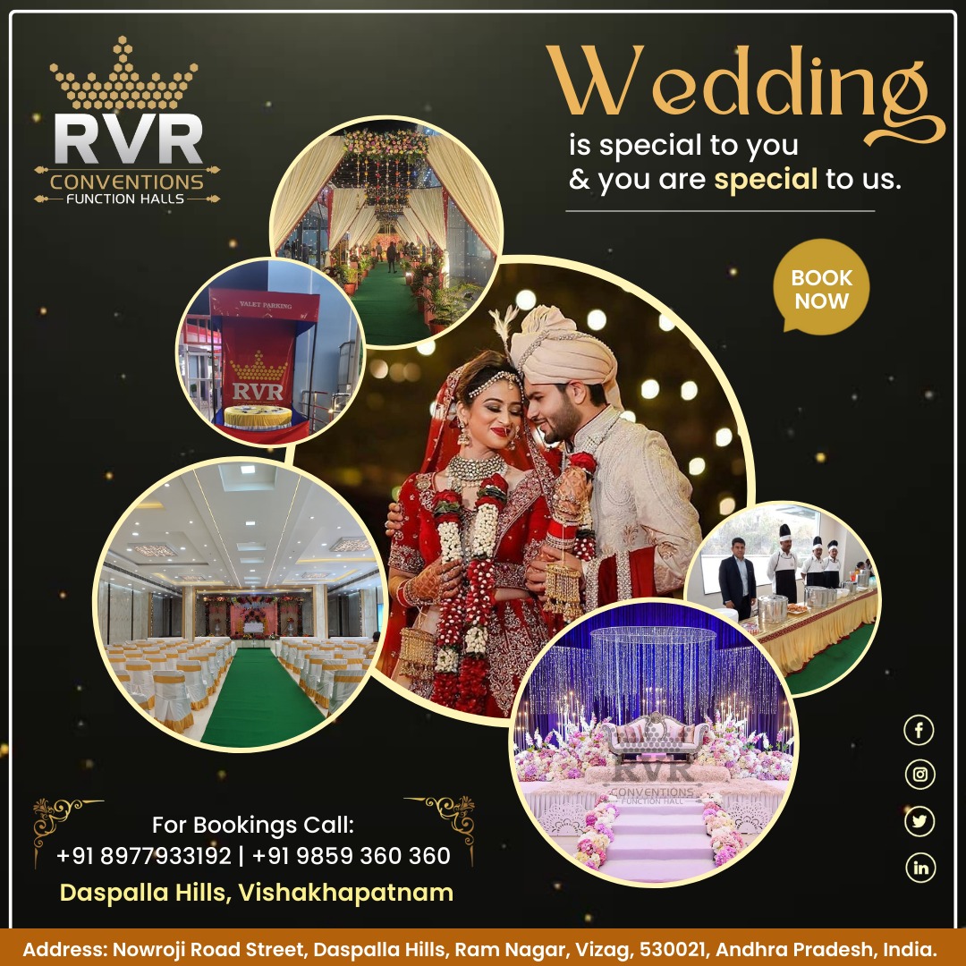RvRConventions's tweet photo. " Wedding is special to you &amp; you are special to us."

The RVR Conventions is the best option for wedding celebration. Here you can celebrate moments of joy and togetherness with best amenities. Book now.

Book Your Wedding Function With #RVRConventions https://t.co/IDxL3LFRLX