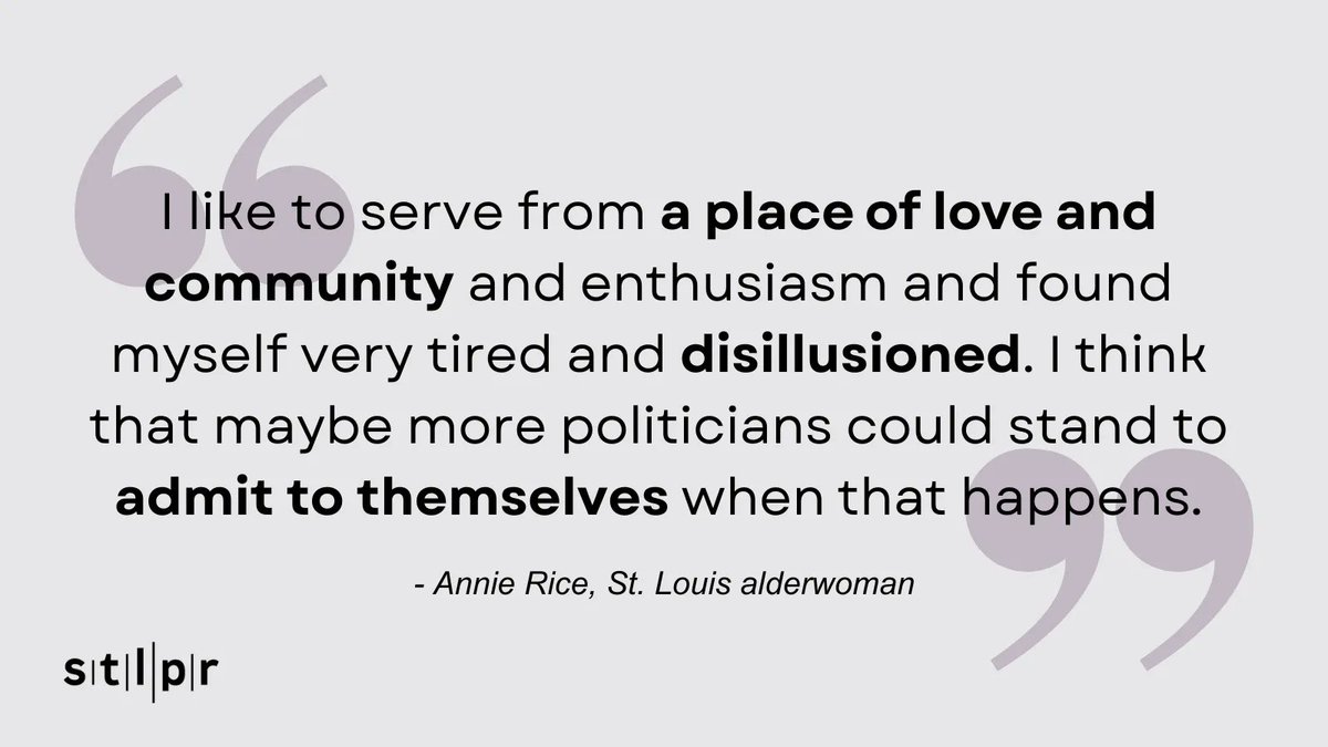 stlpublicradio's tweet photo. In the latest episode of #PoliticallySpeaking: @AnnieRiceStL reflects on five years as a St. Louis alderwoman. https://t.co/cDJzrF8piv https://t.co/M2JfjJT9mC