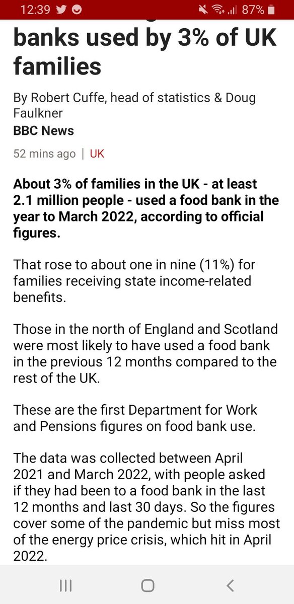 realnicetgirl's tweet photo. The @Conservatives should be ashamed of this statistic. In 2008 foodbanks were rare. Now 3% of UK families are using them. The 2nd pic shows the growth of their use. In the 5th richest country on earth where per capita everyone is worth 50kpa this is shameful. https://t.co/unod1lA3zn