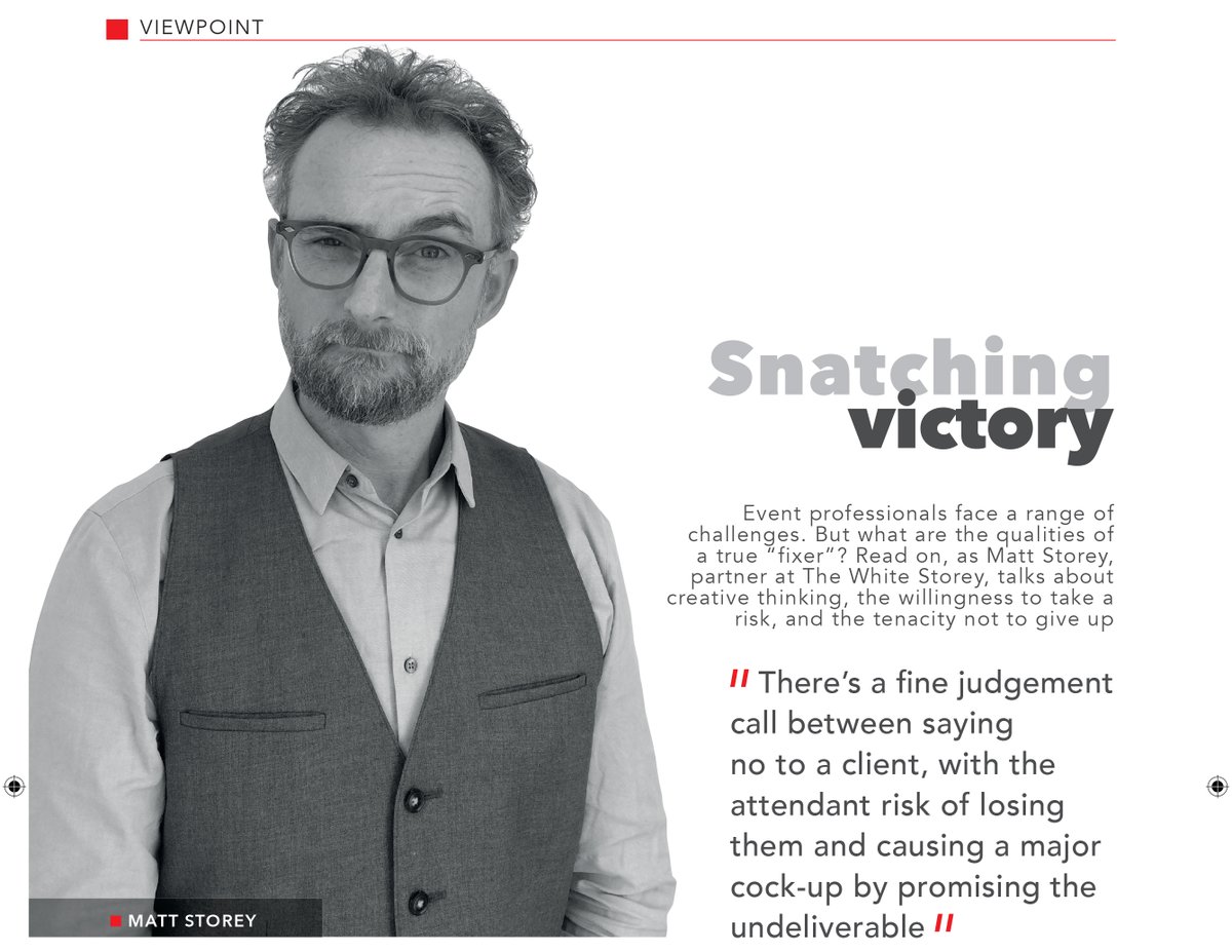 Just reading the April edition of <a href="/StandOutmag/">StandOut magazine</a> and loving Matt Storey’s <a href="/thewhitestorey/">The White Storey</a> take on those rare and wonderful magicians who can move mountains and devise cunning plans to fix seemingly unsolvable problems. tinyurl.com/3uapb5yu #eventprofsuk