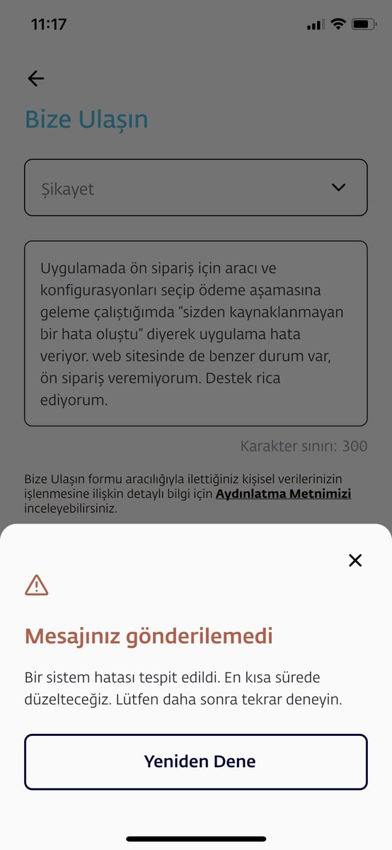 zahidsagiroglu's tweet photo. @Togg2022 Trumore uygulamasından da web sitesinden de ön sipariş veremiyoruz, günlerdir durum aynı. Daha da kötüsü konuyla alakalı sorunu iletemiyoruz da… Var mıdır bi çözüm ? @Togg2022 https://t.co/KjNV9D27JT