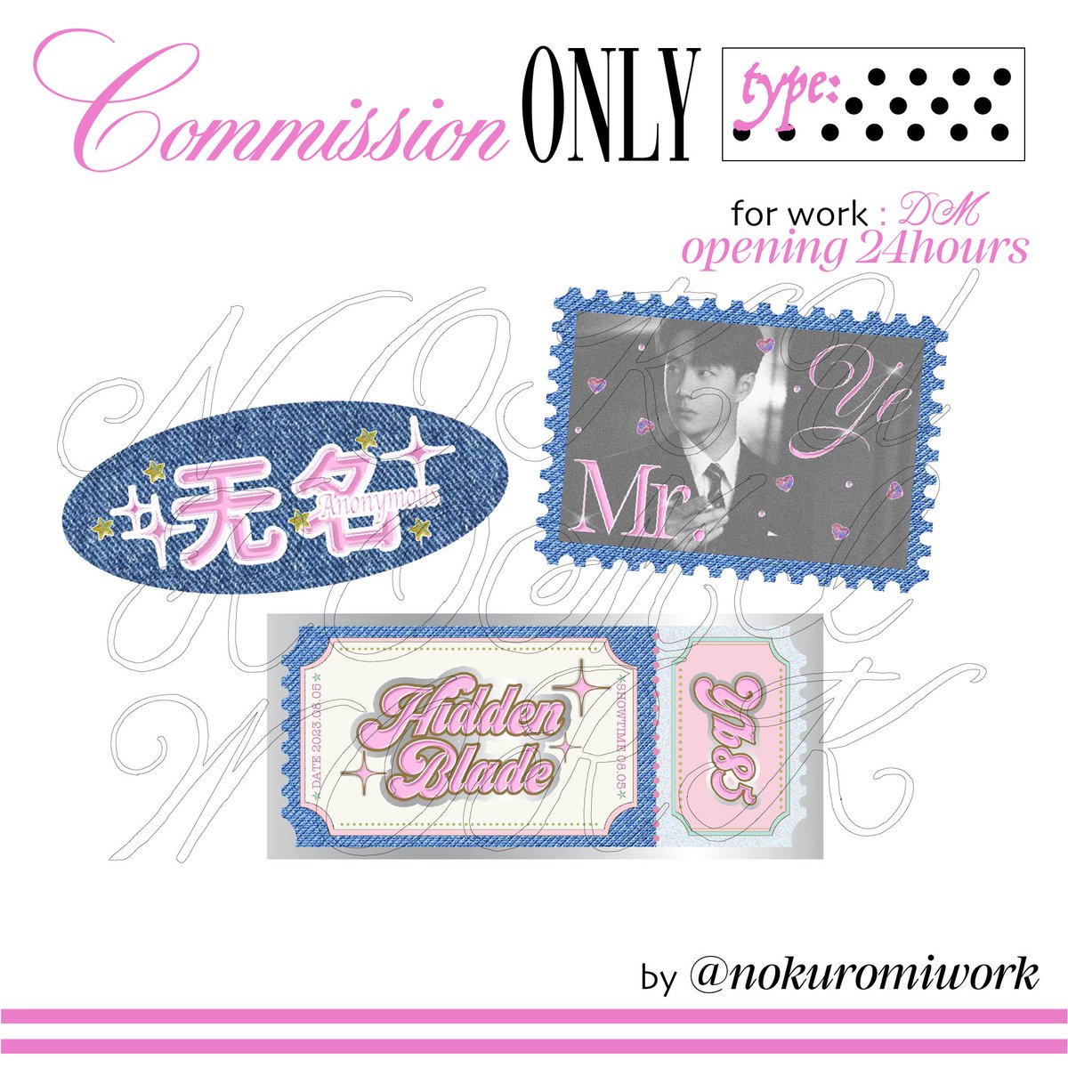 nokuromiwork's tweet photo. Design for work dm:
@nokuromiwork
👯♀️#nkrmwork
.
.
#รับออกแบบของแจก #รับออกแบบgiveaway #รับออกแบบ #commissionsopen #commissionTH https://t.co/zTly4KgE1d