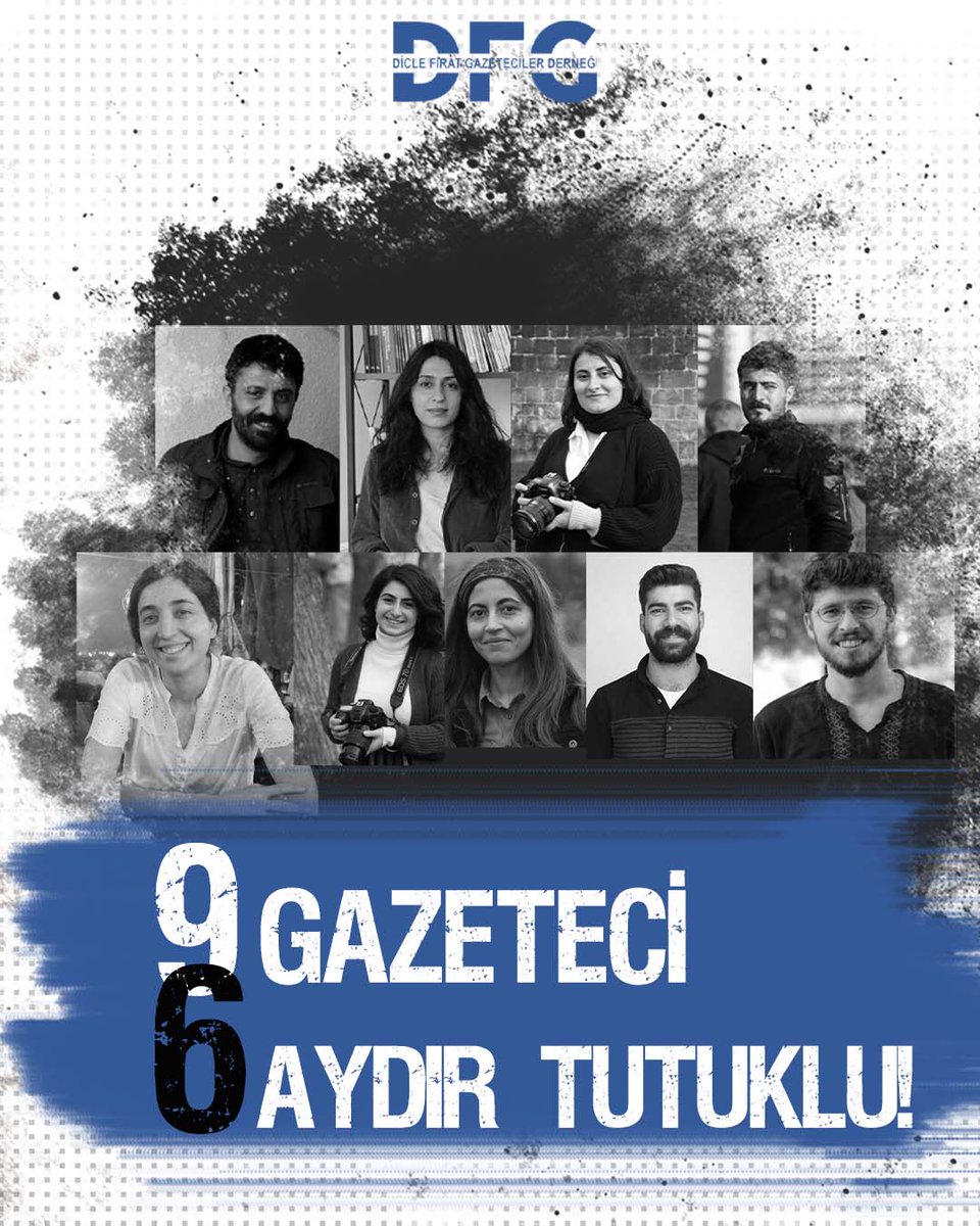 #Gazeteciler; Diren Yurtsever, Berivan Altan, Selman Güzelyüz, Deniz Nazlım, Öznur Değer, Hakan Yalçın, Habibe Eren, Emrullah Acar, Ceylan Şahinli #6aydırtutuklu
