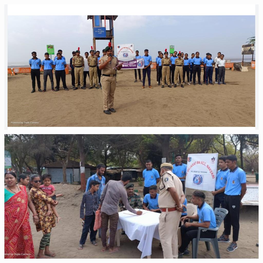 lt_ukti's tweet photo. On the occasion of World water Day cadets of 20 Guj BN interact with local public,tourist to spread awareness on the water pollution and its adverse effects at historical place Dandi @HQ_DG_NCC @NCC_Dte_Gujarat @ArvindKapoorTYG @NarendraChaarag @DefencePRO_Guj https://t.co/j3ZFOq5bAf