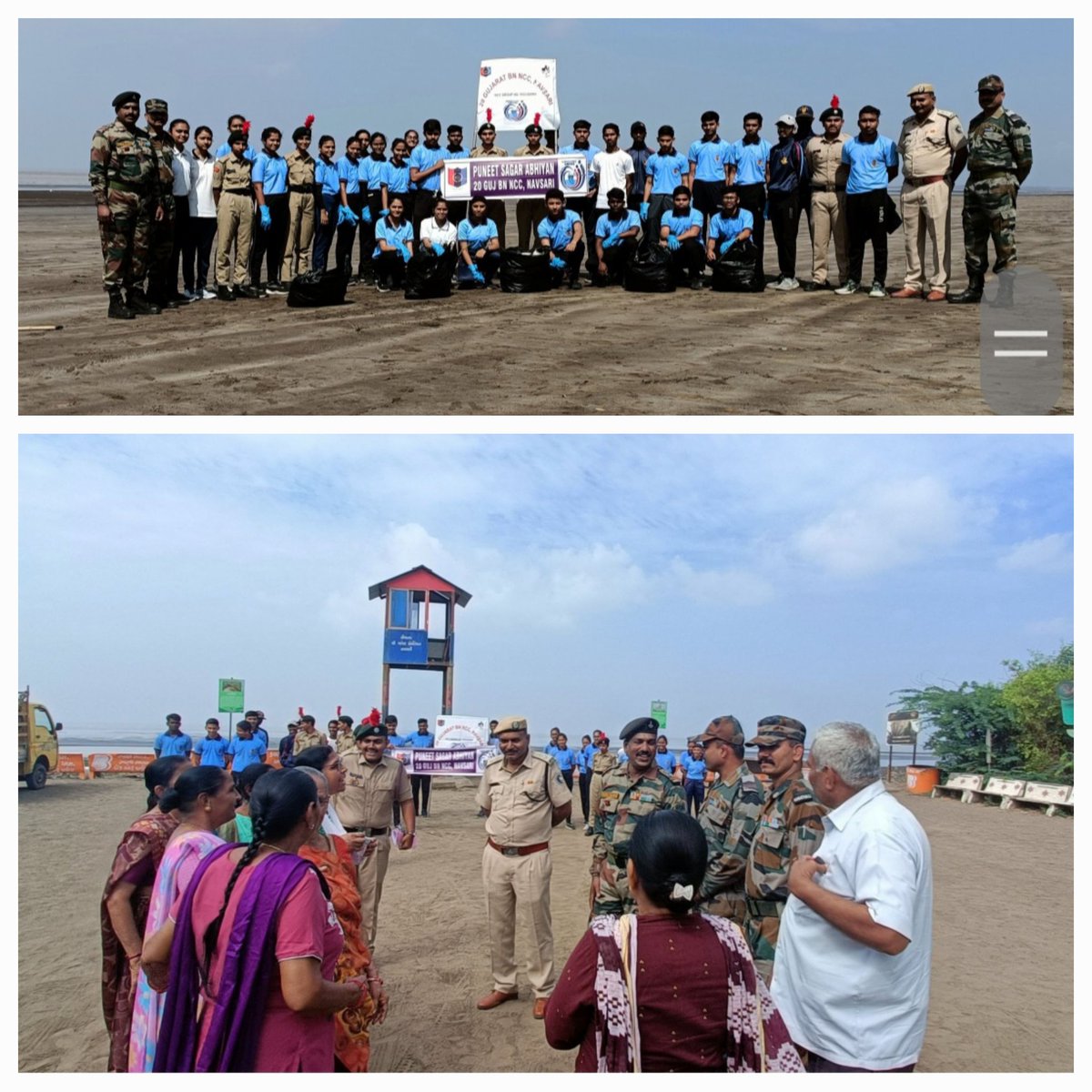 lt_ukti's tweet photo. On the occasion of World water Day cadets of 20 Guj BN interact with local public,tourist to spread awareness on the water pollution and its adverse effects at historical place Dandi @HQ_DG_NCC @NCC_Dte_Gujarat @ArvindKapoorTYG @NarendraChaarag @DefencePRO_Guj https://t.co/j3ZFOq5bAf
