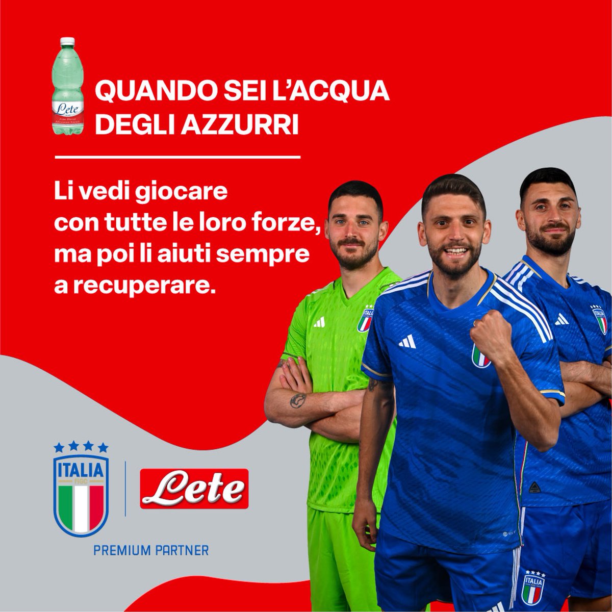 Grazie all’elevato contenuto di bicarbonati, Acqua Lete aiuta i grandi campioni nel recupero muscolare e a reidratarsi dopo ogni partita. 😎💧 Questa sera non perderti Malta vs. Italia! #AcquaLete  #BenessereESalute #AcquaDelloSport #FIGC #ItaliaMalta