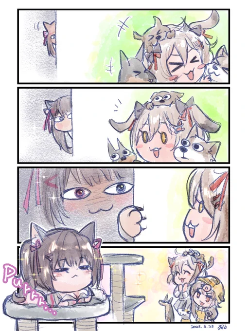 #NIKKE #ニケ #NIKKEfanart
ビスケット ネロ リター

わんわんパラダイスイベントその後🐶
きっとこうなる😇🐕🐈‍⬛ 