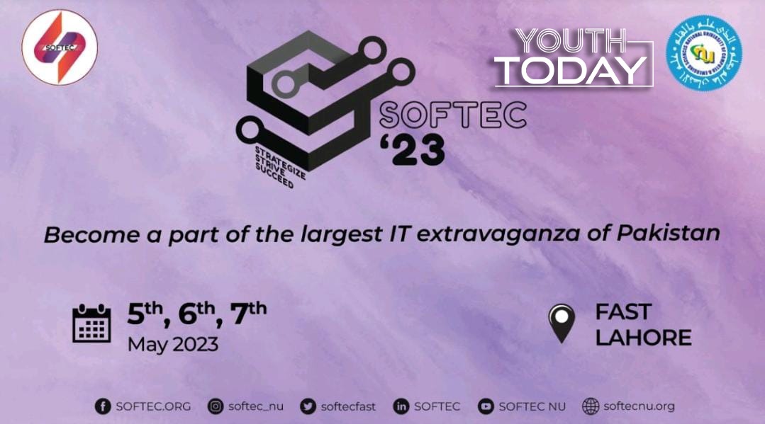 DailyYouthToday's tweet photo. -@softecfast is drawing near, have you got yourself registered for Pakistan's one of the biggest IT events? Register now: https://t.co/H8fH3BSNMs
#Softec
#Softec2023 #software #Future #artificialintellegence #Competition https://t.co/mYNoMD0IvG
