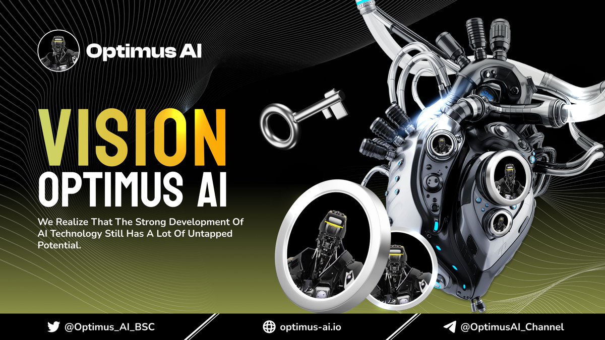 Optimus_AI_BSC's tweet photo. At Optimus, we believe AI and Blockchain technology is the perfect combination for accelerating AI development and reaching users worldwide.
Our goal is to create innovative and valuable products to improve lives and productivity at a low cost. Join us in advancing AI Tech! https://t.co/WJ5gK0zpKE