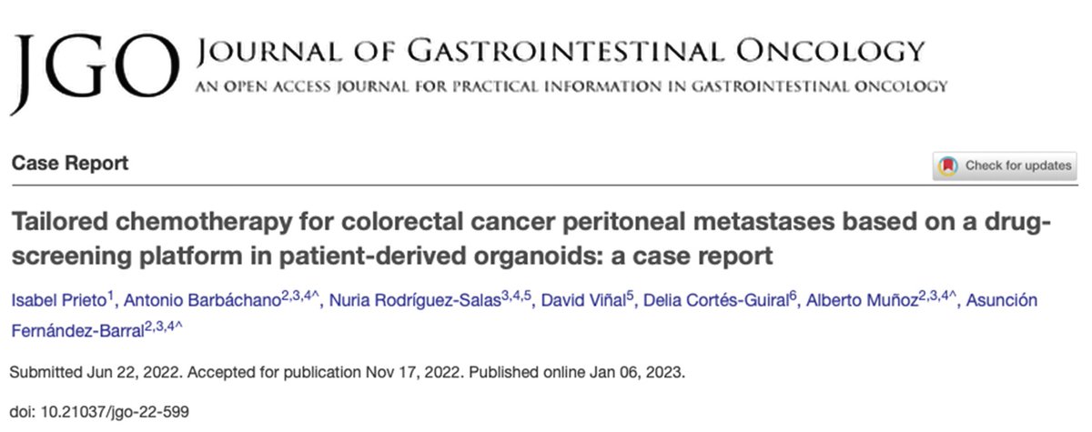 📝 Nuevo artículo científico 📝

Nuestros compañeros Antonio Barbáchano, Alberto Muñoz y Asunción Fernández del #IIBMCSICUAM han publicado un nuevo artículo 'Journal of Gastrointestinal Oncology' ➡️ jgo.amegroups.com/article/view/7…
(1/2)