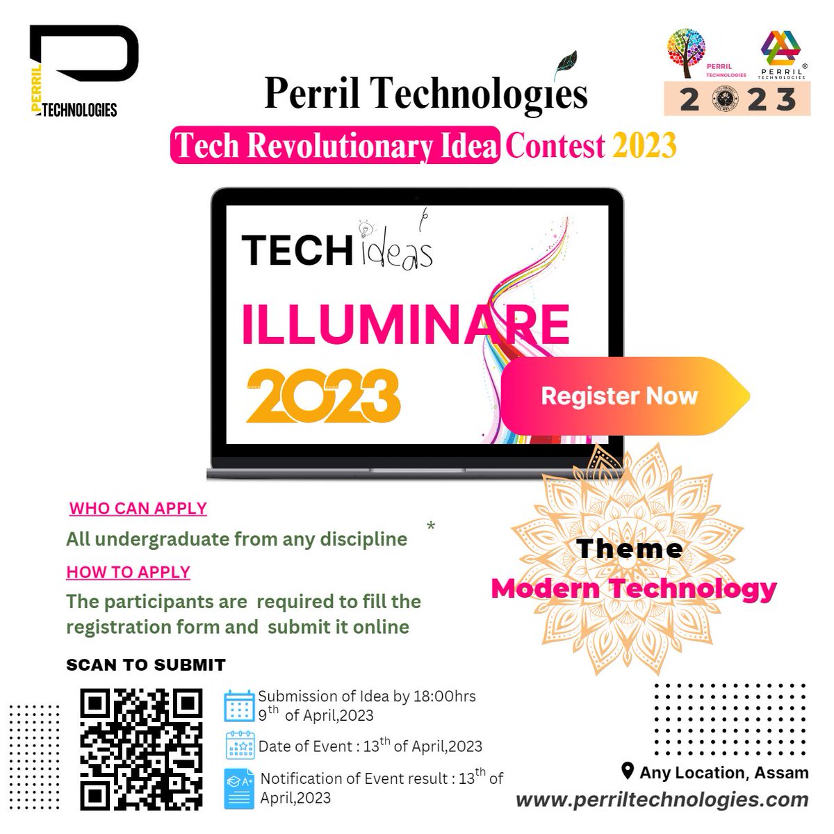 PerrilIndia's tweet image. &quot;Join the Tech Revolution: PERRIL TECHNOLOGIES TECH REVOLUTIONARY IDEA CONTEST 2023 - Unleashing Innovation for a Better Future&quot;
#perriltechnologies #technology #moderntechnology #techideas #ContestAlert #assam #innovation #ideas #OilIndiaLimited #Duliajan #NewsUpdate #Perril