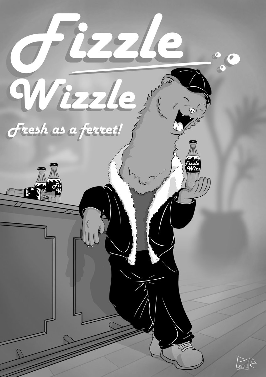 J'ai rien posté depuis un moment, c'est l'occasion de trinquer!
Voilà une mascotte pour une fausse marque de soda 🥂