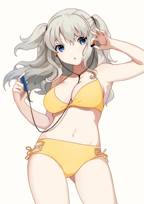 お題箱から、友利奈緒/ビキニ #Charlotte線画を今までより細くしてみました。 