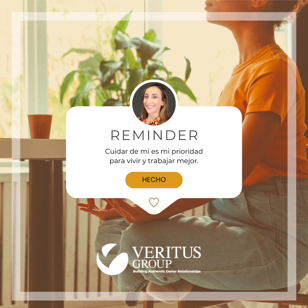 Hablemos de #fundraising y #autocuidado. De mí, que no aprendo, y del amor propio, que te hace vivir y trabajar mejor. <a href="/VeritusGroup/">Veritus Group</a> 
Lee mi post en LinkedIn: bit.ly/3K0zBiI