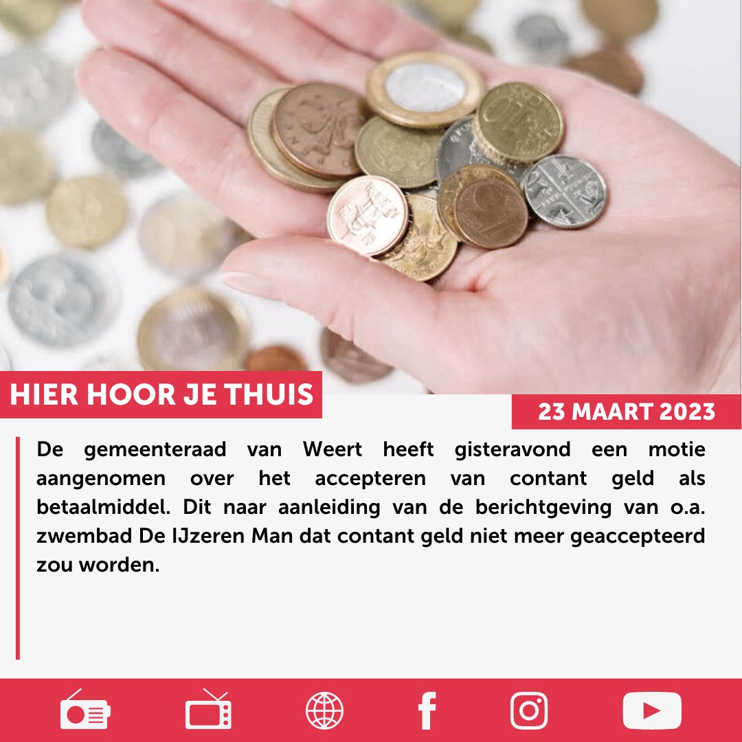 Gemeenteraad Weert wilt niet af van betalen met contant geld bij professionele organisaties die subsidie ontvangen.

Lees het gehele artikel via WeertFM.nl