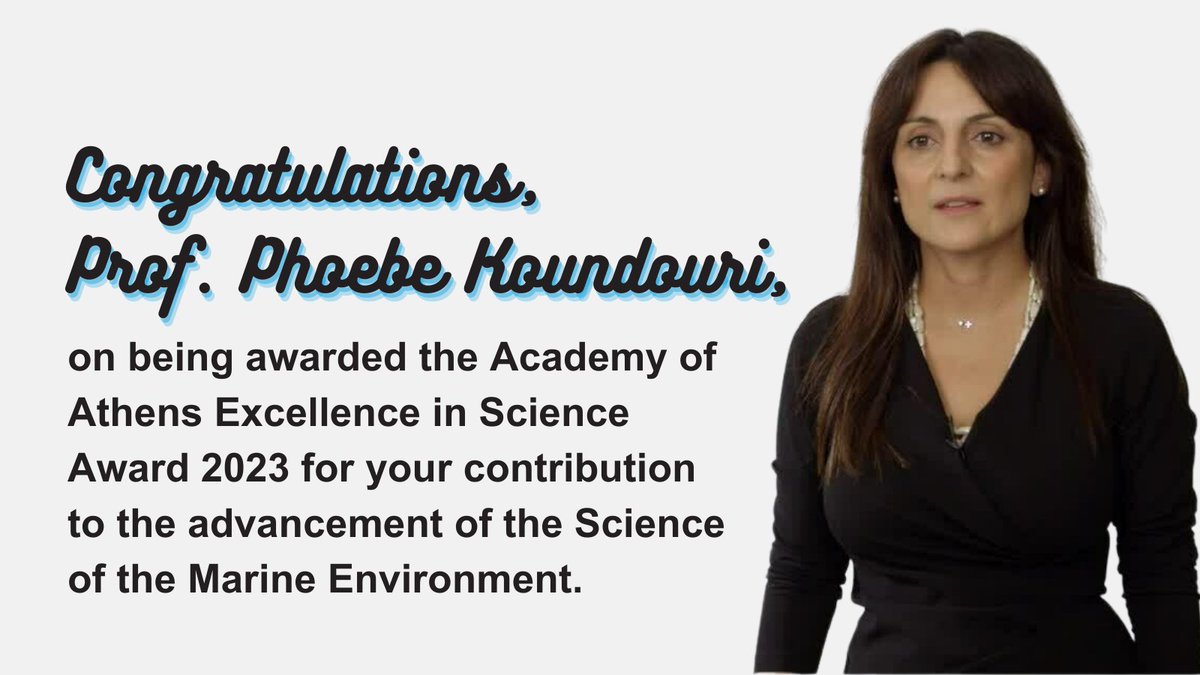 Congratulations to Prof <a href="/pkoundouri/">Phoebe Koundouri</a>, co-chair of <a href="/SDSNgreece/">SDSNGreece</a> &amp; lecturer in our course on "Sustainable Food Systems: A Mediterranean Perspective," on being awarded the Academy of Athens Excellence in Science Award 2023 for her contribution to the Science of the Marine Environment!