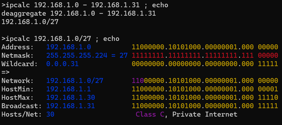 ciberado's tweet photo. Ay, ipcalc, ¿dónde has estado cada vez que tenía que explicar cómo funcionan las máscaras de red? https://t.co/C4PHqtzBpa