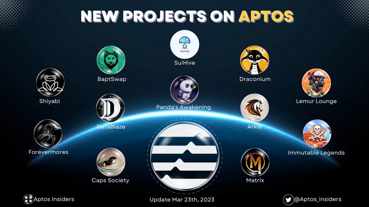 NEW PROJECTS ON #APTOS😍

#Bitcoin just reached ~ $29K again after 9 months💧And #Aptos ecosystem continue spreading, growing &amp; contributing!

Take a look at this graphic, and find the name you think it's the "hidden gem"💎

Like &amp; RT to support us🙏

#Aptos #AptosNFTs #Web3