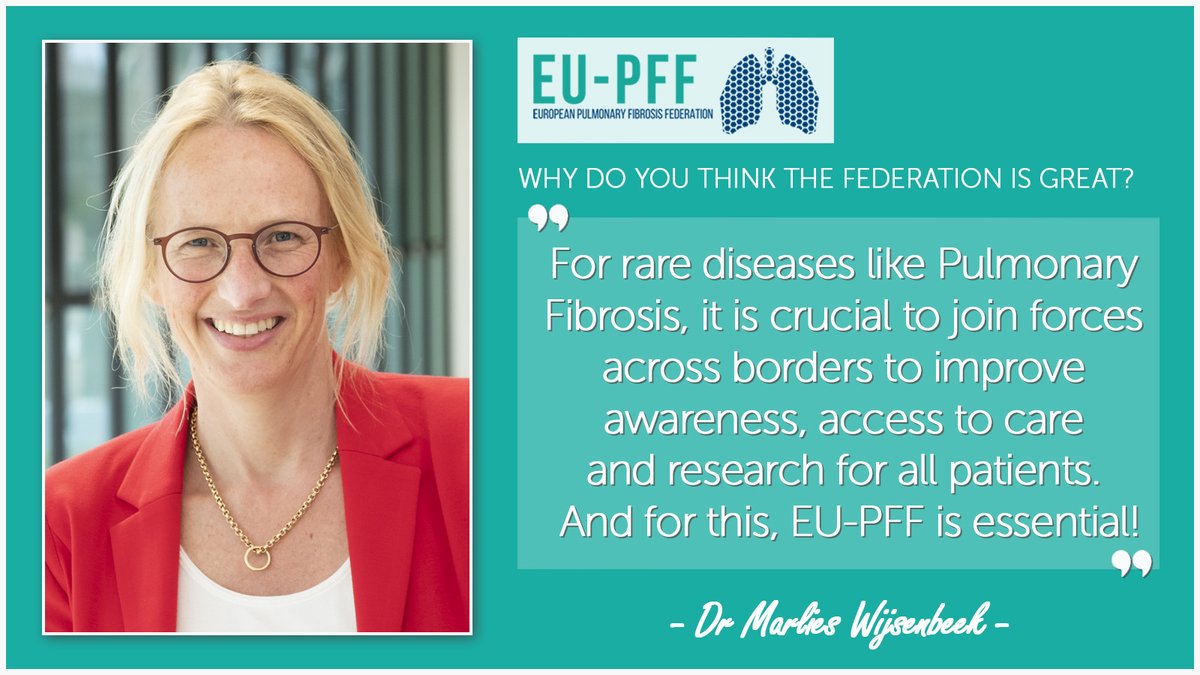 EU_IPFF's tweet photo. "For rare diseases like #PulmonaryFibrosis, it is crucial to join forces across borders to improve awareness, access to care and research for all patients. And for this, EU-PFF is essential. " - Dr Marlies Wijsenbeek, EU-PFF Scientific Advisory Board & Erasmus MC Rotterdam #PF https://t.co/RiPyKOSadO
