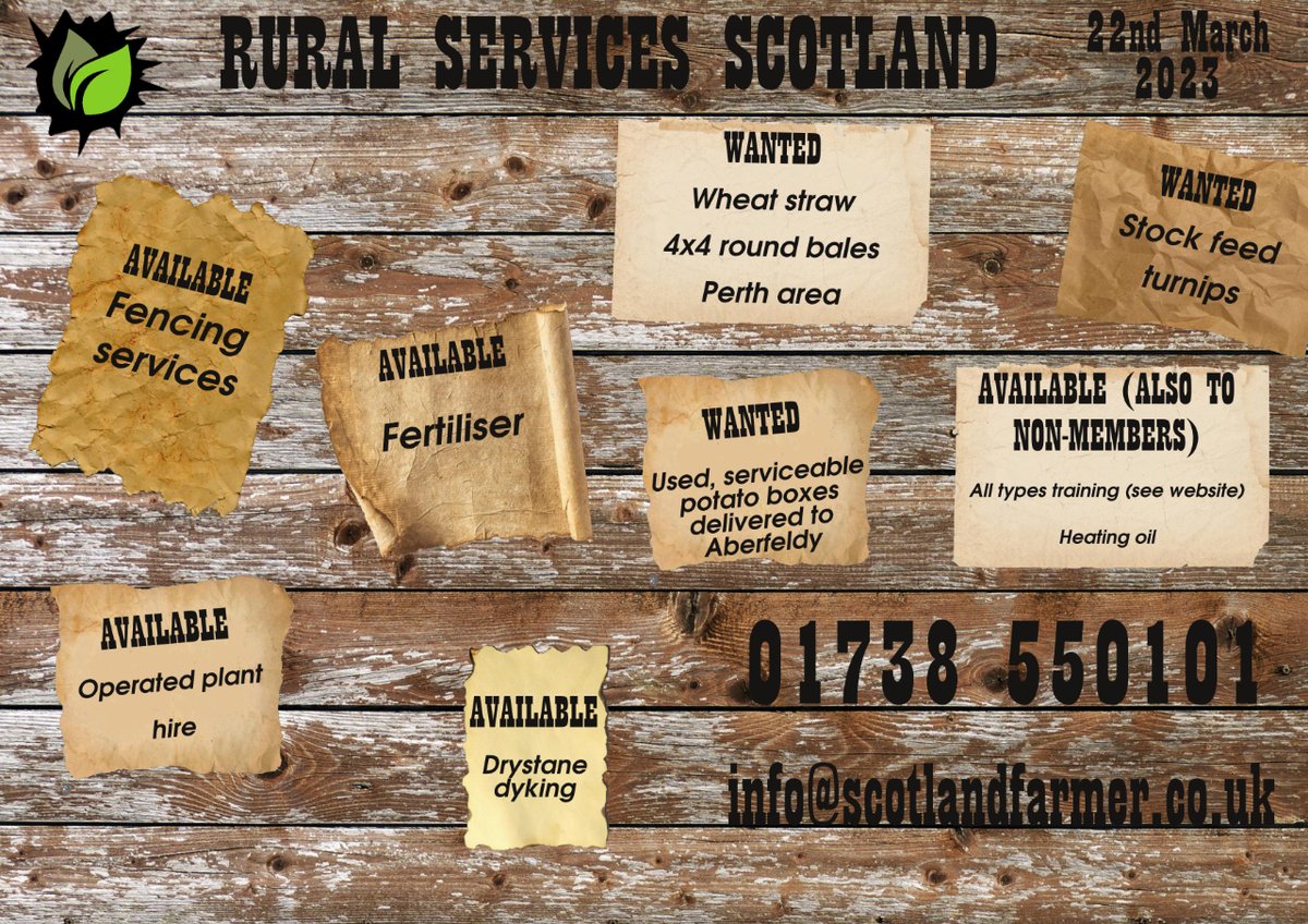 A few bills on the board! Beyond that, we're often surprised when a member doesn't know about a service we offer all the time: we can always give competitive prices on fuel, AdBlue and oils. We shifted 5000 tonnes of aggregates in Feb. As ever, ring us on 01738 550101!