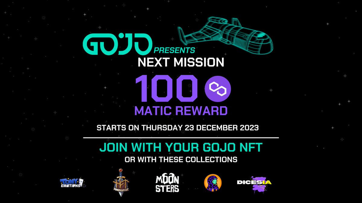 joinGOJO's tweet photo. 🚨 MISSION ALERT 🚨

New Sector Control global mission available 🤑

100 $MATIC to be distributed among the participants.

Third-party collections enabled:

🔹 TonyEmotions
🔹 Octopus Gang
🔹 Moonsters
🔹 Dicesia
🔹 NoFT

Don't let them tell you about it!
https://t.co/A3wzXmR31x https://t.co/4KBawqcJK8