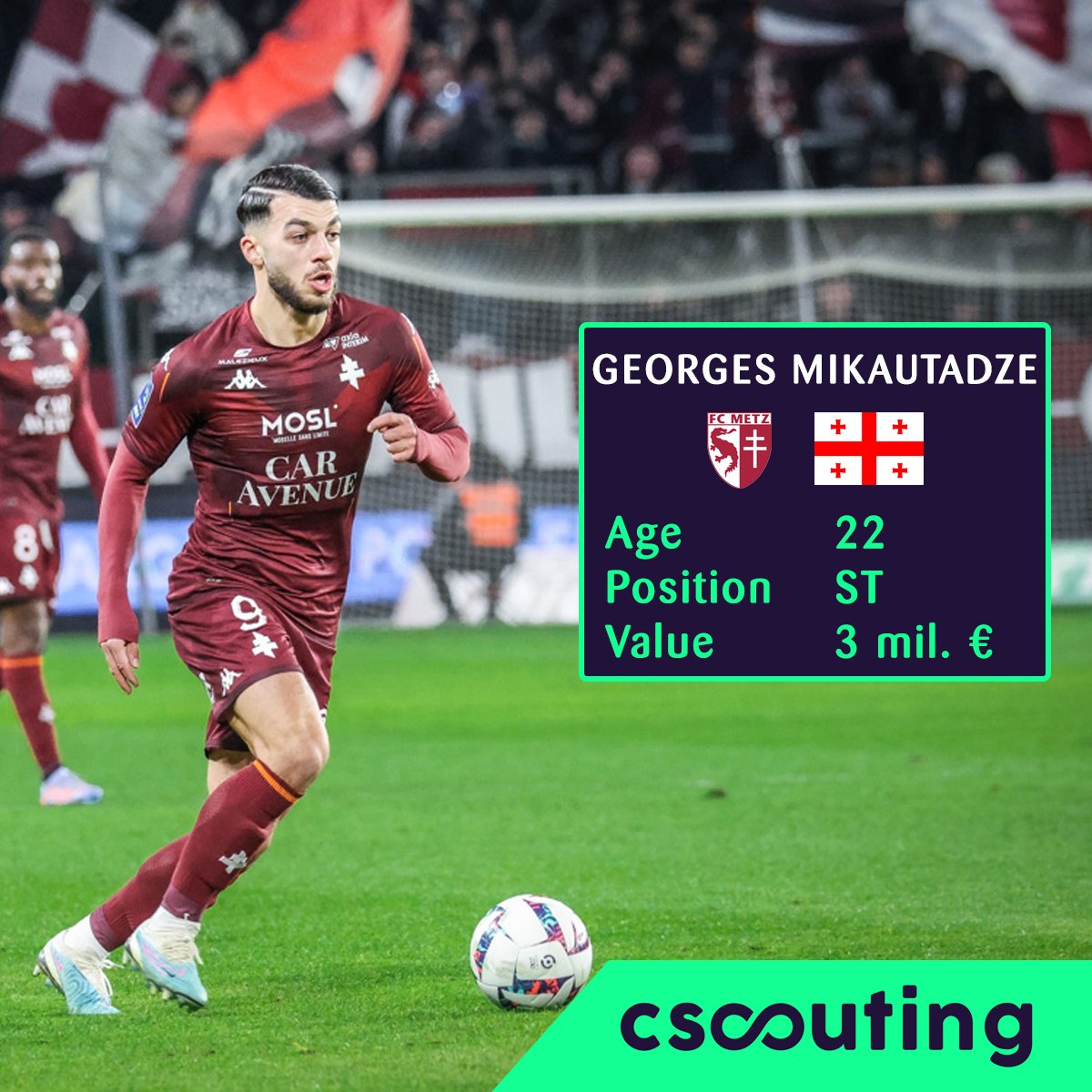 cscouting_'s tweet image. Georgian boys continue shining. 🌟

Georges Mikautadze

🔹Age: 22
🔹Metz. Georgia.
🔹ST
🔹3 mil. euro

▫️Games: 30
▫️Goals:   15
▫️Assists: 8
▫️Shots:   28

#cscouting #georgesmikautadze
#georgia #metz #nationsleague #ligue2