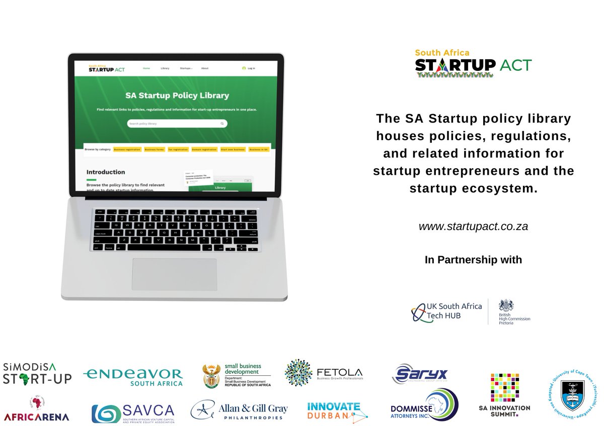 SA Startup Act Movement (@sa_startupact) on Twitter photo We provide entrepreneurs looking to start high-growth businesses in South Africa with in-depth information, regulations, and attributes.
Interact with the SA Startup Policy Library here:  lnkd.in/d_kxeszW
Join the Movement today: lnkd.in/dSuVh8fV
#southafrica We provide entrepreneurs looking to start high-growth businesses in South Africa with in-depth information, regulations, and attributes.
Interact with the SA Startup Policy Library here:  lnkd.in/d_kxeszW
Join the Movement today: lnkd.in/dSuVh8fV
#southafrica