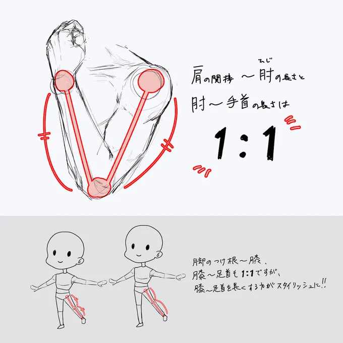 腕を描く時のポイント 