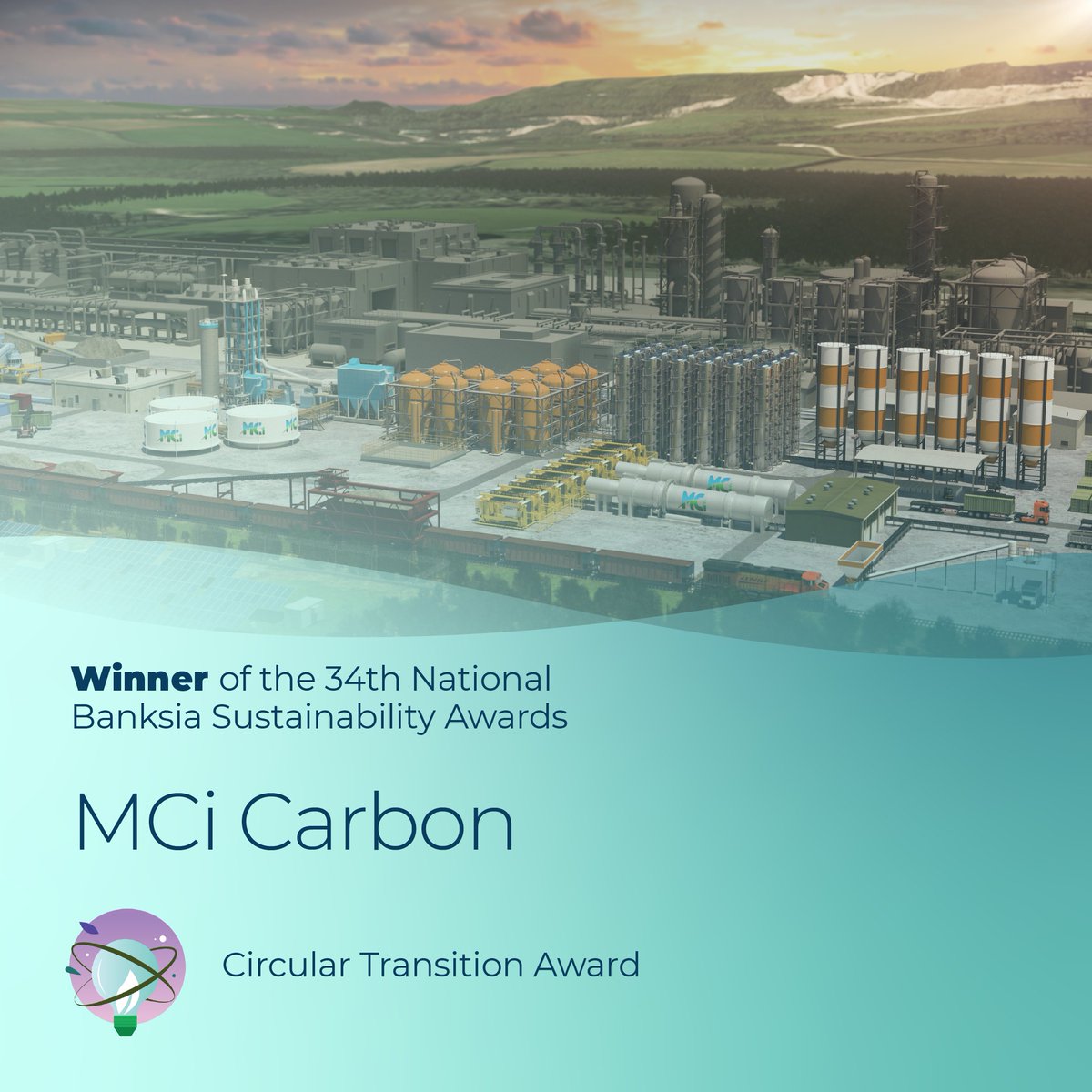 Congratulations to MCi Carbon for winning the Circular Transition Award. Their clean technology transforms carbon dioxide into valuable industrial products, helping to contribute to the goal of zero emissions.