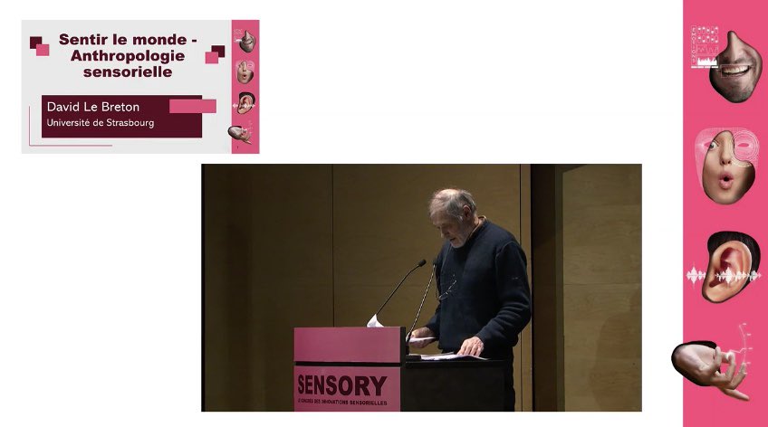 CoeugnetMarine's tweet image. « Je sens donc je suis » : quelle fascinante conférence délivrée par David Le Breton sur l’anthropologie sensorielle. Un beau début pour le congrès #Sensory @CosmeticValley