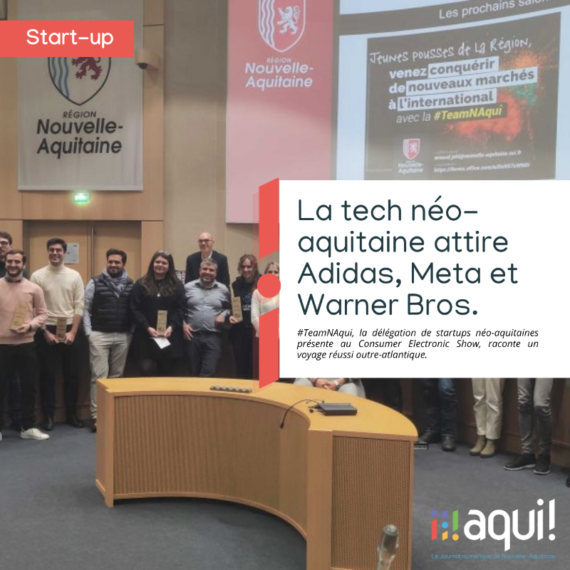 aqui_fr's tweet photo. #TeamNAqui, la délégation de #startups néo-aquitaines présente au Consumer Electronic Show, raconte un voyage réussi outre-atlantique.

@NvelleAquitaine
@FrenchTechBdx
@al_rousset
@Rematch_Sport
@Lynxter_3D
@handddle
@GLOphotonics
@FACIL_iti
@adidas
@wbtourhollywood
@Meta