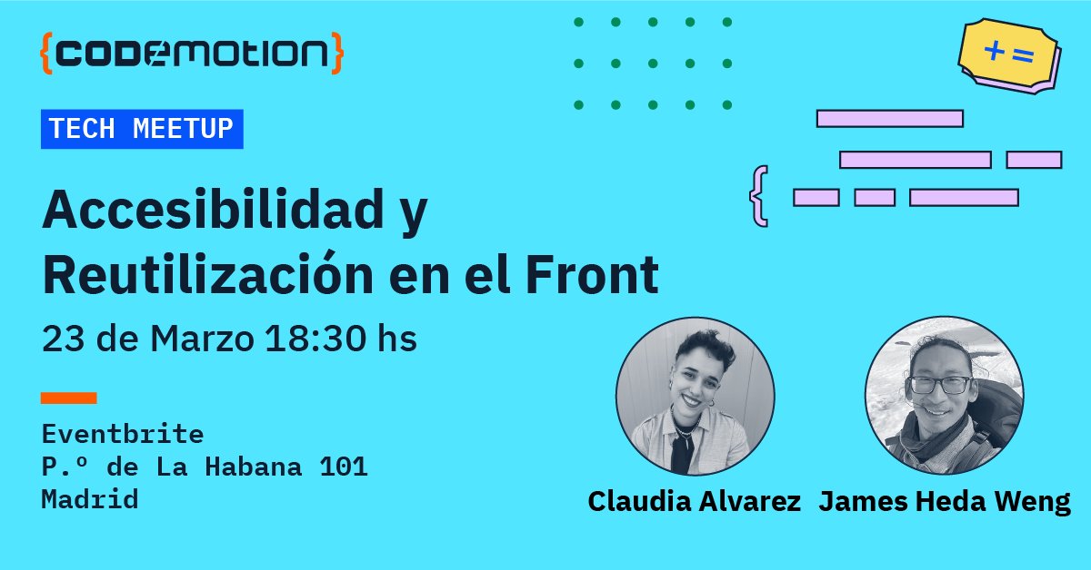 CodemoMadrid's tweet photo. ¿Te has preparado ya para nuestro  #MeetupCodemotion en Madrid? 🌇 Aún estás a tiempo de apuntarte. 
Empezamos a las 18:30 en @EventbriteES 📍
Aprende a llevar tus proyectos al siguiente nivel 💻 https://t.co/ZxQGtMruBR