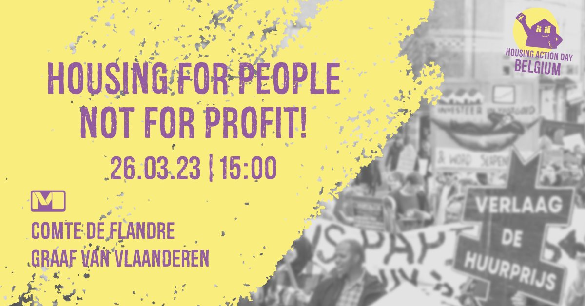 Op zondag 26 maart mobiliseer je met ons voor de #HousingActionDay met de eis voor meer beschikbare woningen! 
  
📣 Brussel: facebook.com/events/3117697…
📣 Luik: facebook.com/events/5588314…