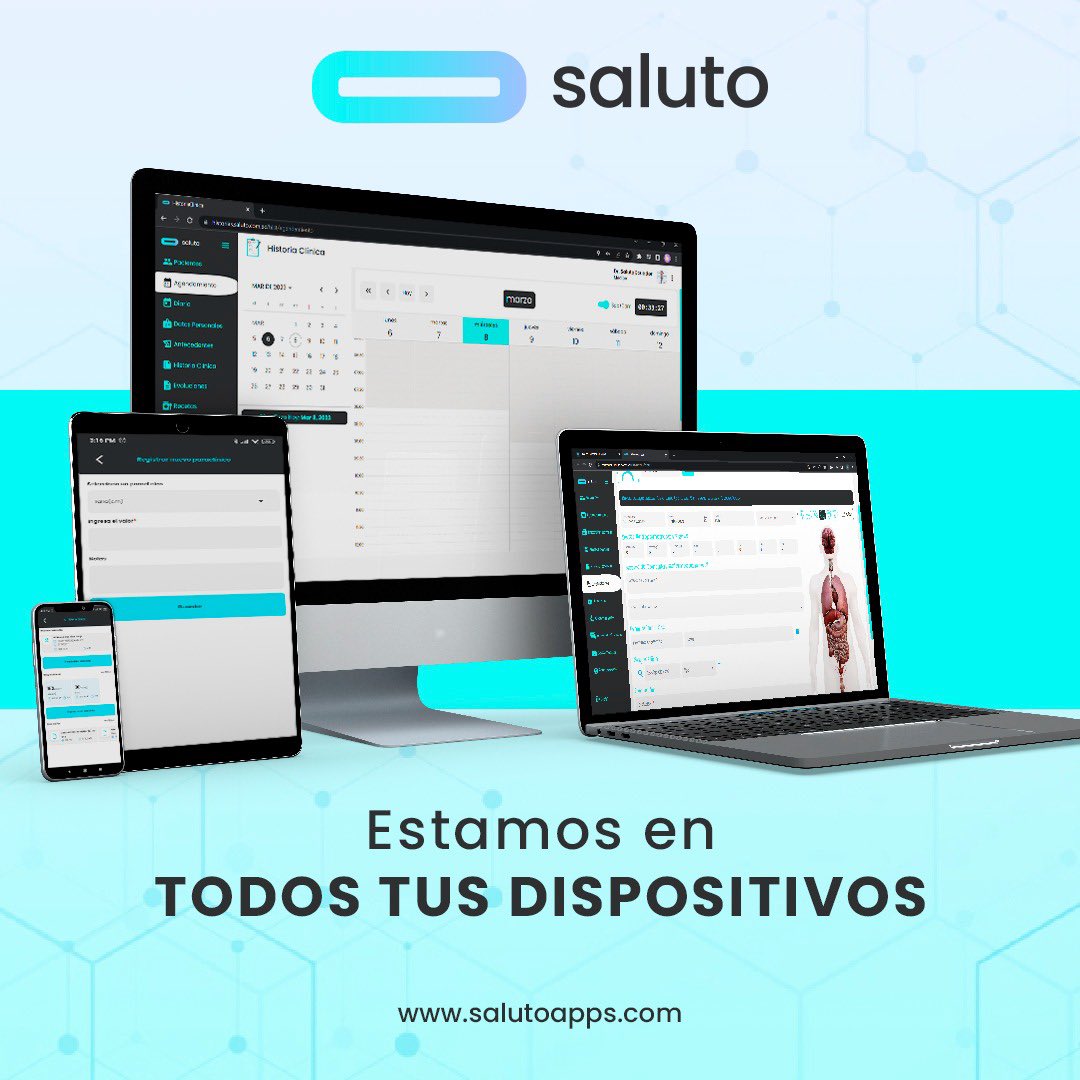 sainttotint's tweet photo. En @SalutoApps estamos en todos tus dispositivos para manejar la gestión médica de tu consultorio. https://t.co/yjFEXDpgtE