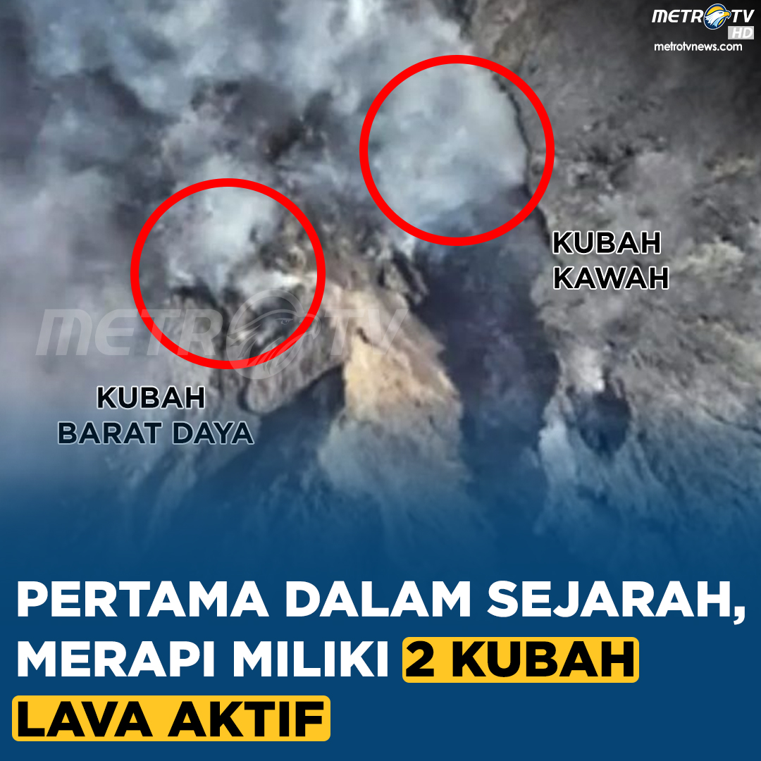 Metro_TV's tweet image. BALAI Penyelidikan dan Pengembangan Teknologi Kebencanaan Geologi (@BPPTKG)  Yogyakarta menjelaskan baru pertama dalam sejarah. Pasca kemunculannya pada Januari 2021, ujarnya, kedua kubah lava saat ini masih terus tumbuh.

#Kubah #Lava #Gunung #Merapi #Yogyakarta